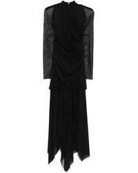 Talbot Runhof - Draped Long-Sleeve Dress - Lyst