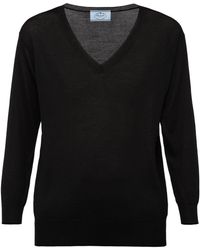 Prada - Merino V-neck Sweater - Lyst