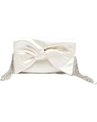 Anya Hindmarch - Bow-Detail Crystal-Fringe Clutch Bag - Lyst