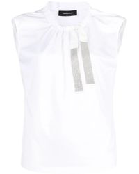 Fabiana Filippi - Drawstring Cotton Tank Top - Lyst
