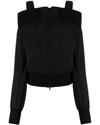 Yohji Yamamoto - Off-Shoulder Zip-Up Wool Jacket - Lyst