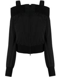 Yohji Yamamoto - Off-Shoulder Zip-Up Wool Jacket - Lyst