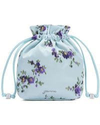 Ganni - Sac Seau À Lien De Resserrage Et À Fleurs - Lyst