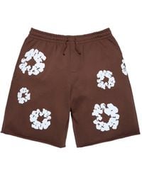 DENIM TEARS - Cotton Wreath Print Shorts - Lyst