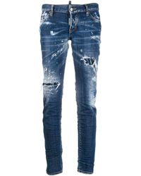 DSquared² Distressed Slim-fit Jeans - Blue