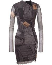 Love Moschino - Printed Mesh Dress - Lyst