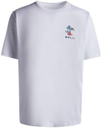 Bally - Logo-embroidered Cotton T-shirt - Lyst
