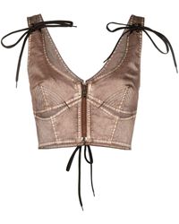 Jean Paul Gaultier - Haut-corset en jean à détail de laçage - Lyst