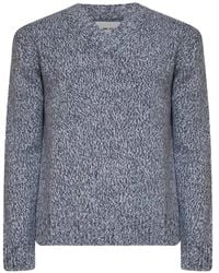 NN07 - Flint Marl-Knit V-Neck Sweater - Lyst