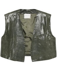 Forte Forte - Gilet En Cuir À Effet Peau De Serpent - Lyst