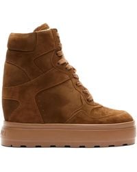 Casadei - 80Mm Lace-Up Wedge-Heel Sneakers - Lyst