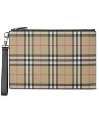 Burberry - Clutch mit Karomuster - Lyst