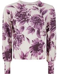 Twinset - Trui Met Bloemenprint En Ballonmouwen - Lyst