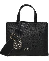 V73 - Logo-Plaque Pebbled Tote Bag - Lyst