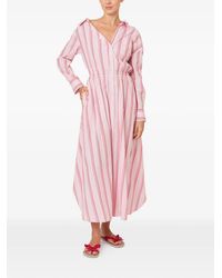 Rosie Assoulin - Falling-Shoulder Striped Dress - Lyst
