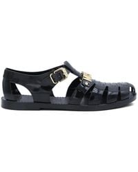 Moschino - Logo Buckle Sandals - Lyst