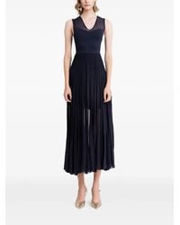 Gemy Maalouf - Pleated V-Neck Midi Dress - Lyst
