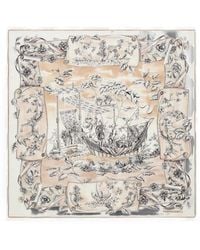Ferragamo - Voyage Print Square Scarf - Lyst