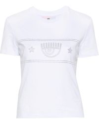 Chiara Ferragni - T-shirt en coton à logo orné de clous - Lyst