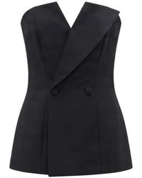 P.A.R.O.S.H. - Strapless Double-Breasted Top - Lyst