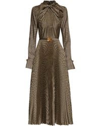 Oscar de la Renta - ハウンドトゥース プリーツドレス - Lyst