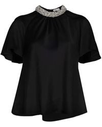 Jonathan Simkhai - Loreta Bluse Mit Kristallen - Lyst