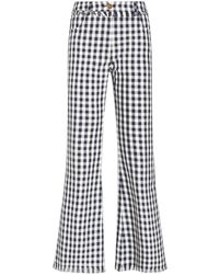 Etro - Gingham-check Flared Trousers - Lyst