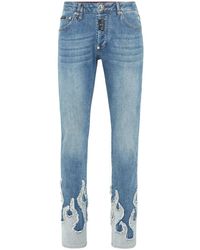 Philipp Plein - Flame-Appliqué Jeans - Lyst