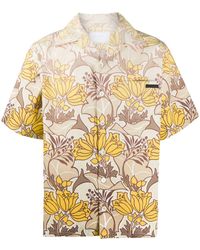 Prada - Camicia in cotone con stampa floreale - Lyst