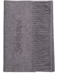 Saint Laurent - Logo-Embroidered Scarf - Lyst