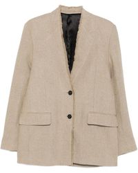TOTEME - Linen Single-Breasted Jacket - Lyst