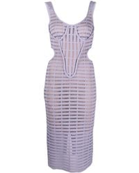 Genny - Open-knit Midi Dress - Lyst