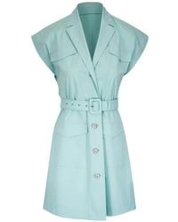 Antonelli - Belted Button-Down Mini Shirt Dress - Lyst