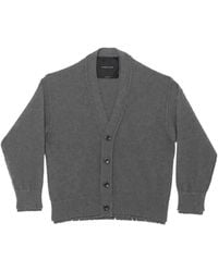 FEDERICO CINA - Frayed Button Cardigan - Lyst