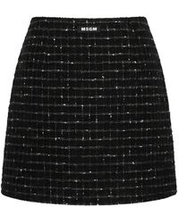 MSGM - Check-Pattern Wrap Skirt - Lyst