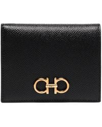 Ferragamo - Ferragamo Gancini Leather Compact French Wallet - Lyst