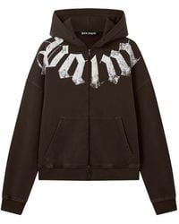 Palm Angels - Big Neck Logo Zip Loose Hoodie - Lyst