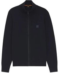 BOSS - Veste En Maille De Coton Et Cachemire - Lyst