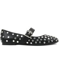 Karl Lagerfeld - Stud-Embellished Buckle Ballet Flats - Lyst