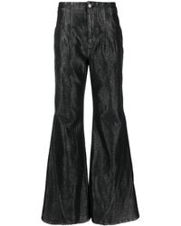 Alberta Ferretti - Lurex Wide-Leg Jeans - Lyst