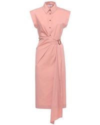 Marella - Mllgocce Buckle-Detail Sleeveless Cotton Midi Dress - Lyst