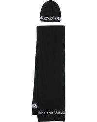 Emporio Armani - Schal-Set mit Jacquard-Logo - Lyst