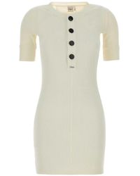 Chloé - Fitted Henley Ribbed-Knit Button-Up Mini Dress - Lyst