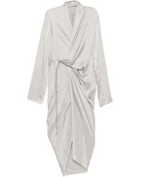 Rick Owens - Draped Wrap Midi Dress - Lyst