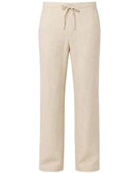 120% Lino - Drawstring-Waist Straight-Leg Trousers - Lyst