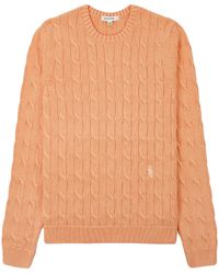 Sporty & Rich - Pull En Maille Torsadée À Logo Brodé - Lyst