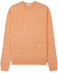 Sporty & Rich - Pull En Maille Torsadée À Logo Brodé - Lyst