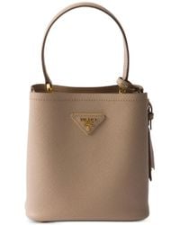 Prada - Panier Mini Saffiano Leather Bag - Lyst