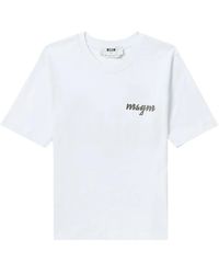 MSGM - Logo-Print Short-Sleeve T-Shirt - Lyst