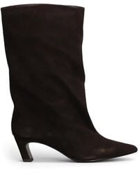 Ash - Pointed-Toe Suede Knee-High Boots - Lyst